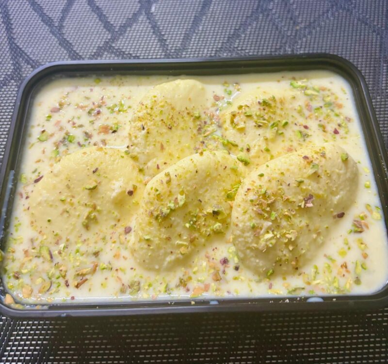 Saffron rasmalai 10 Pieces